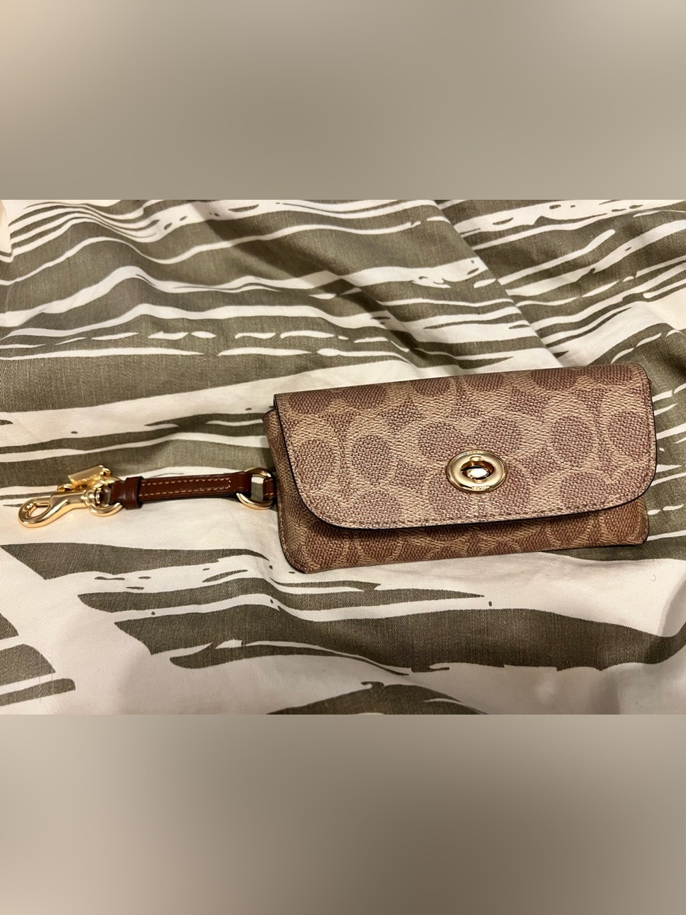 Sunglass Case in Signature Canvas 
Gold/Tan/Brown